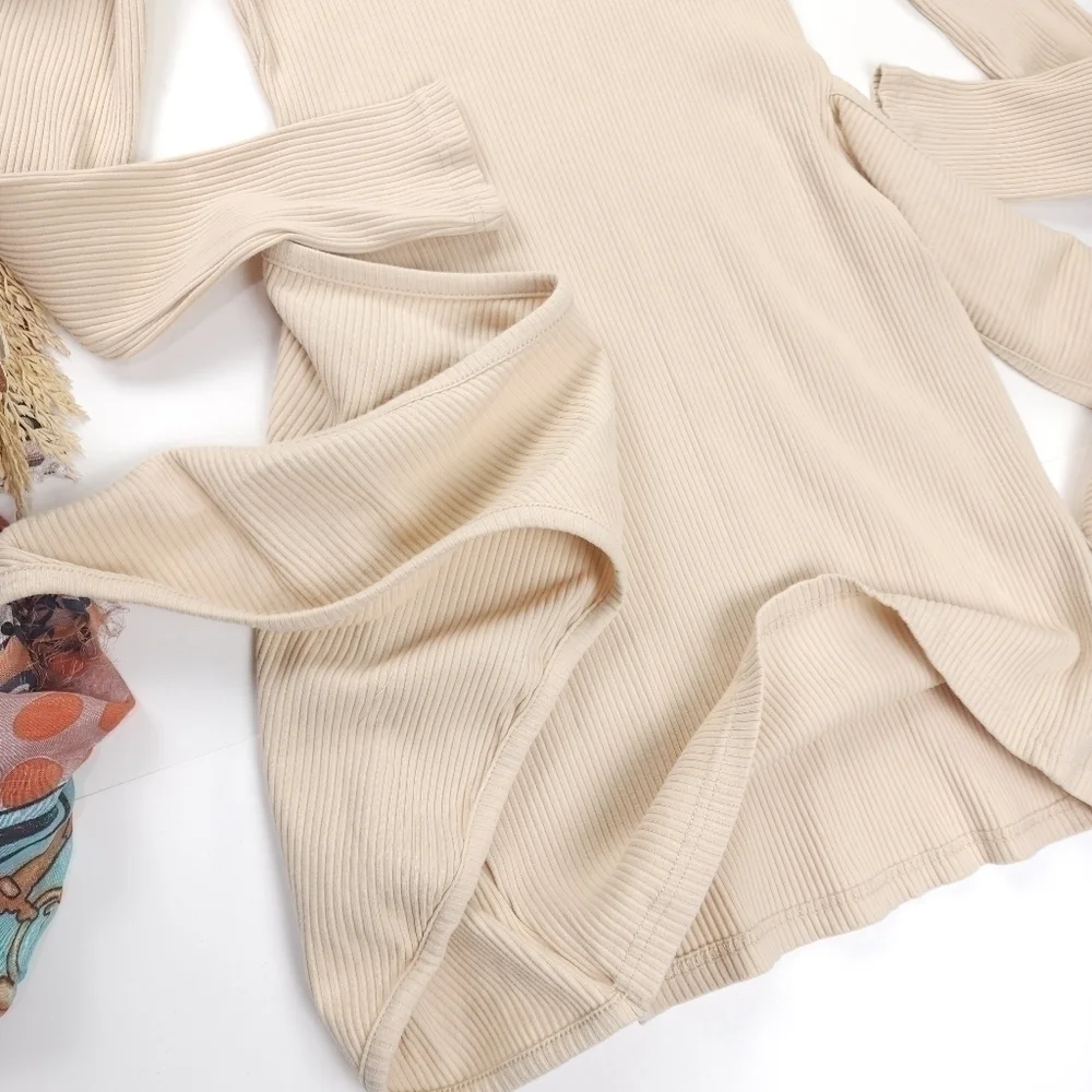 New Superdown Cream Partial Wrap Sweater Dress Size S - Picture 4 of 13